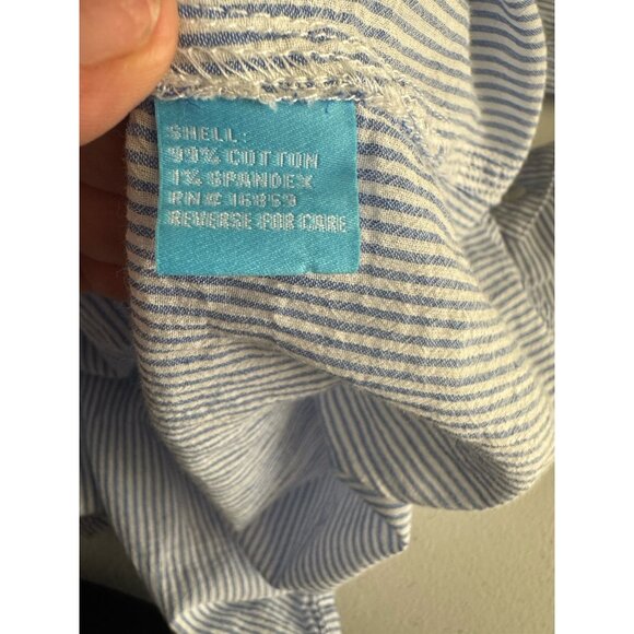 J McLaughlin Shirt Womens Small Blue White Long Sleeve Button Up Corpcore Career - Picture 8 of 10